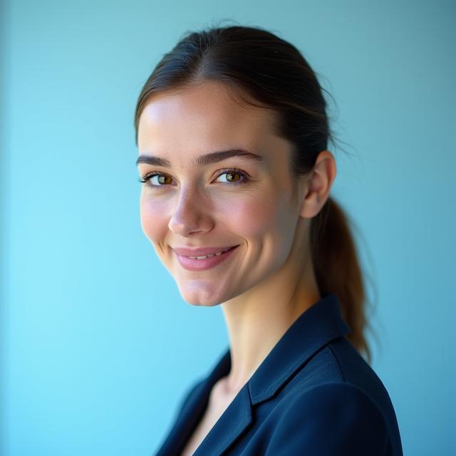 KI Avatar Elara, junge Geschäftsfrau