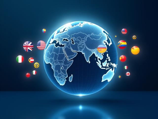 Illustration einer Weltkarte mit aufleuchtenden Sprachsymbolen oder Flaggen, die die globale Reichweite und Mehrsprachigkeit der Trainingsvideos symbolisieren.