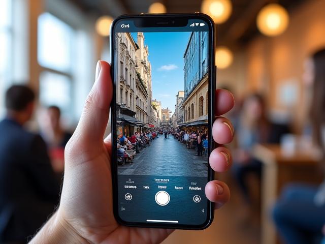 Handy mit Social-Media-Video und globalen Kartenmarkierungen